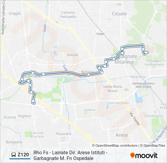 Z120 Bus Line Map
