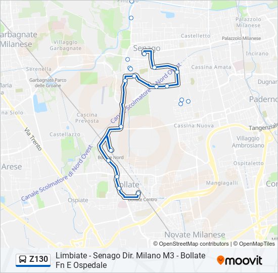 Z130 bus Line Map