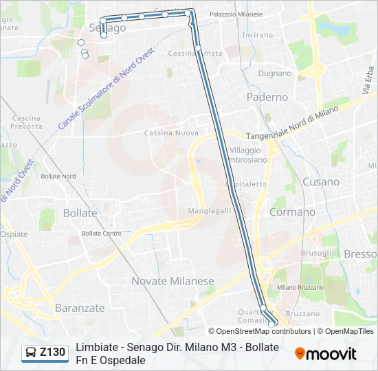 Z130 Bus Line Map