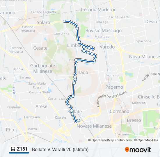 Z181 bus Line Map