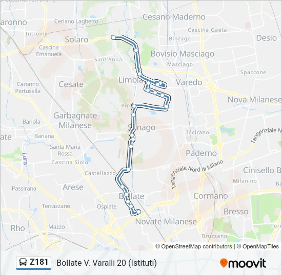 Z181 Bus Line Map
