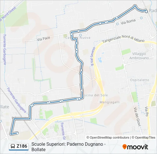 Z186 Bus Line Map