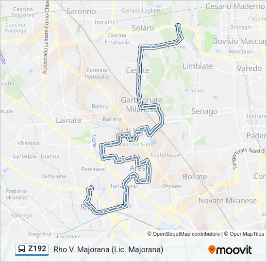 Z192 Bus Line Map