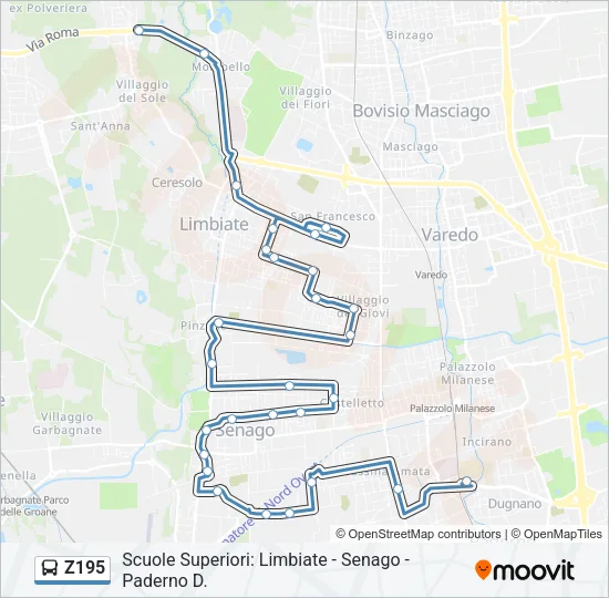 Z195 Bus Line Map
