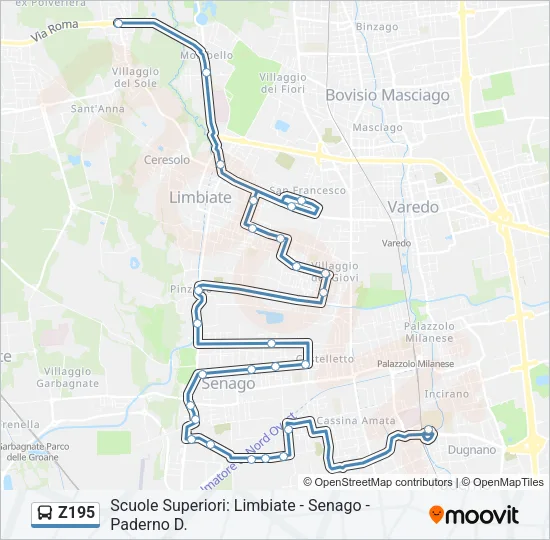 Z195 Bus Line Map