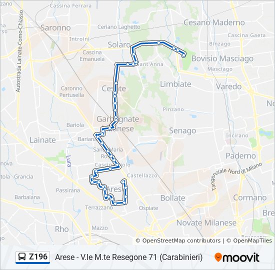 Z196 bus Line Map