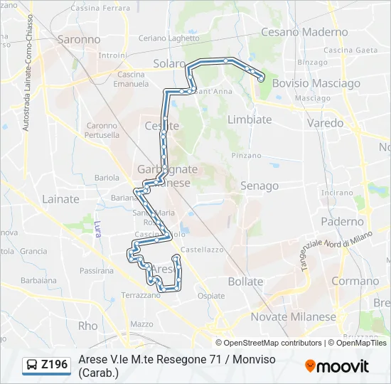 Z196 Bus Line Map
