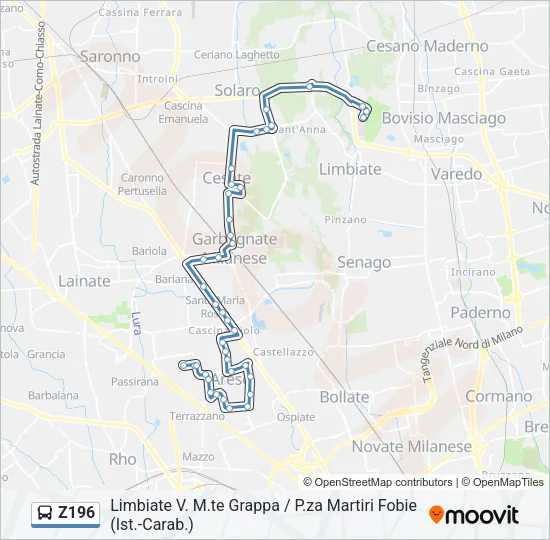 Z196 Bus Line Map