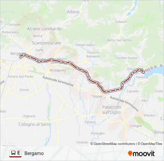 E Bus Line Map