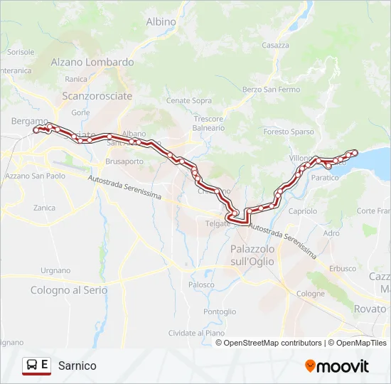 E Bus Line Map
