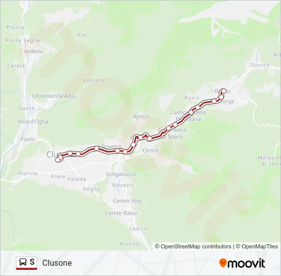 S Bus Line Map
