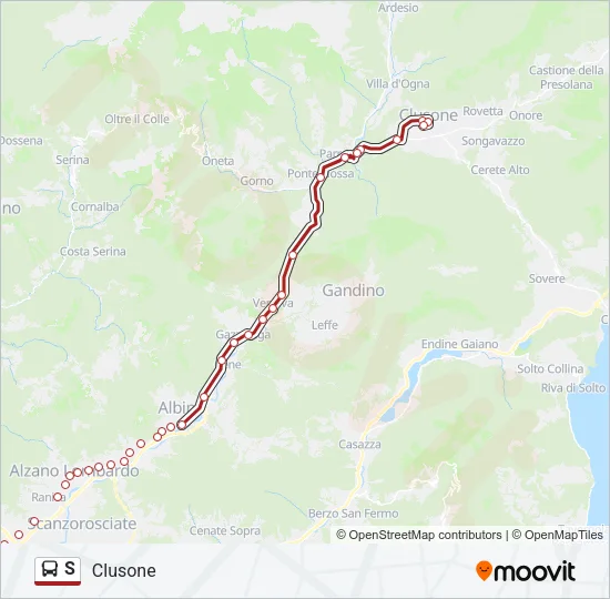 S Bus Line Map