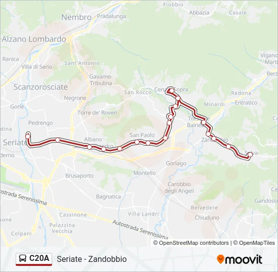 C20A Bus Line Map