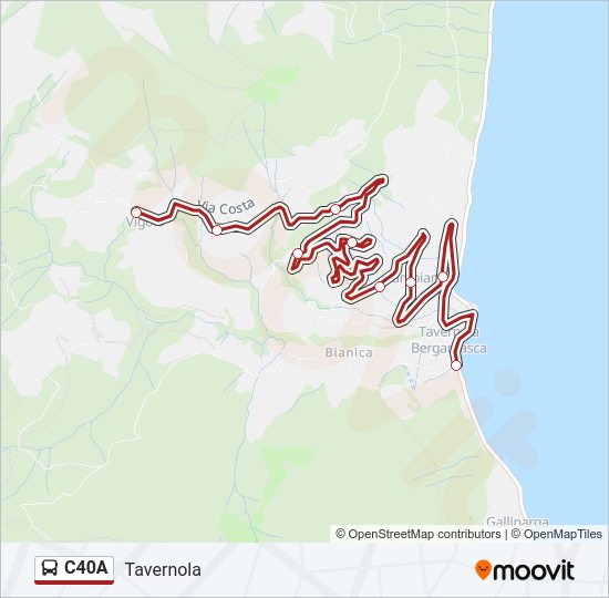 Percorso linea bus C40A
