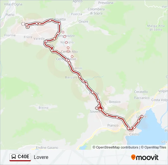 C40E Bus Line Map
