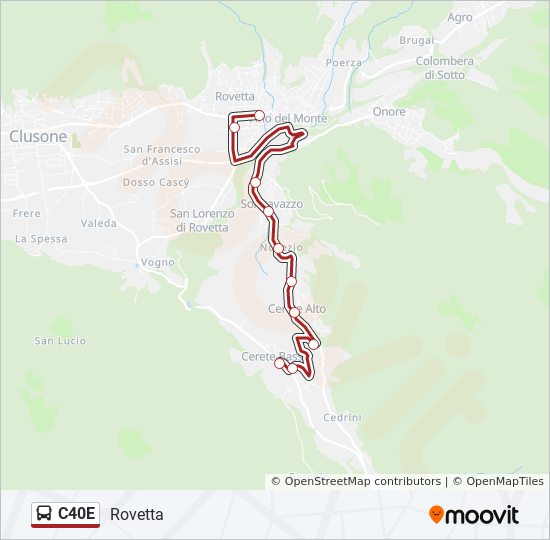 C40E bus Line Map