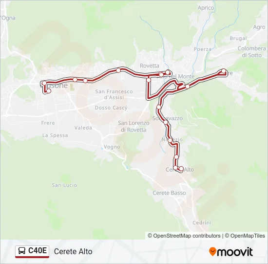 C40E Bus Line Map