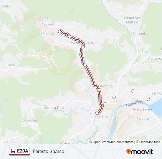 E20A bus Line Map