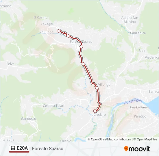 E20A Bus Line Map