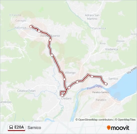 E20A Bus Line Map
