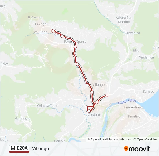 E20A Bus Line Map
