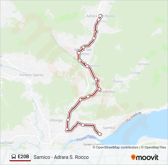 E20B Bus Line Map
