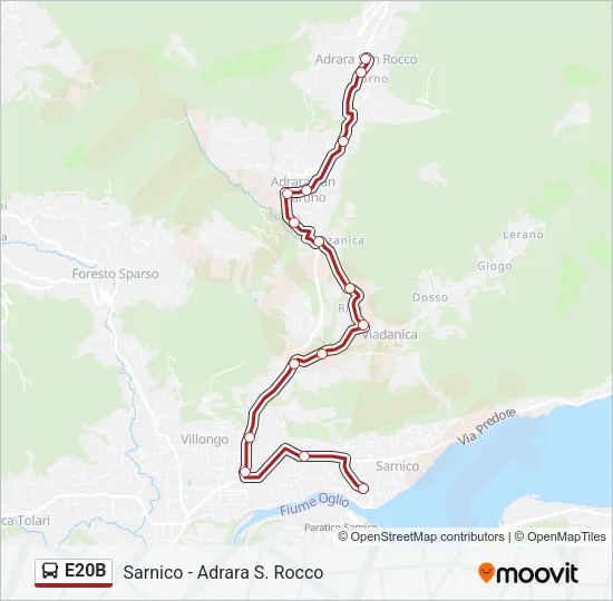 E20B Bus Line Map
