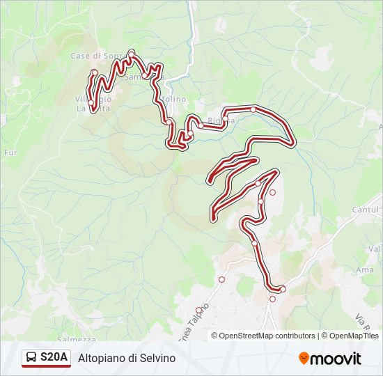 Percorso linea bus S20A