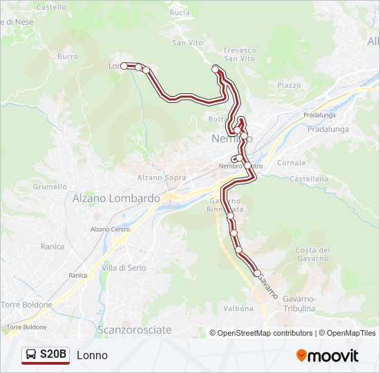 S20B bus Line Map