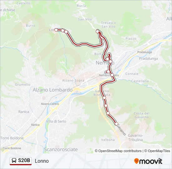 S20B Bus Line Map