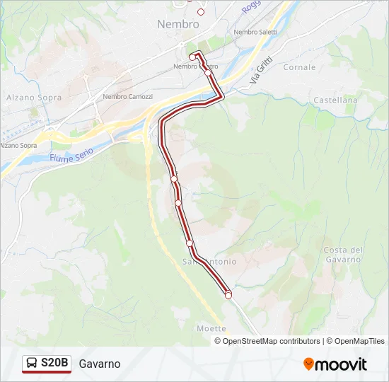 S20B Bus Line Map