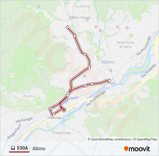 S30A bus Line Map