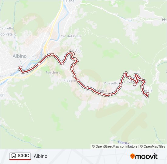 Percorso linea bus S30C