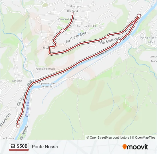 S50B Bus Line Map