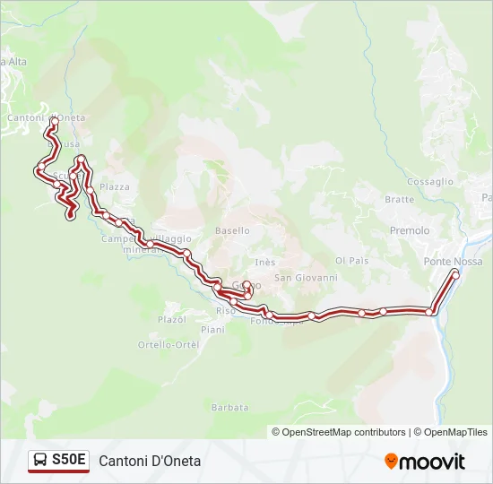 S50E Bus Line Map