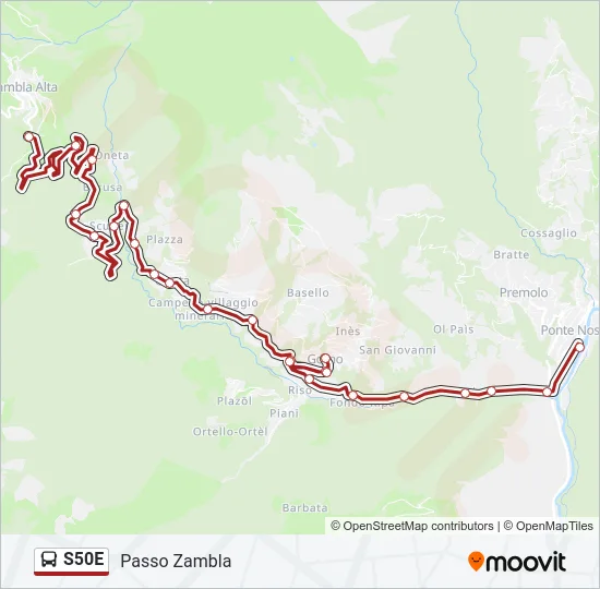 S50E Bus Line Map