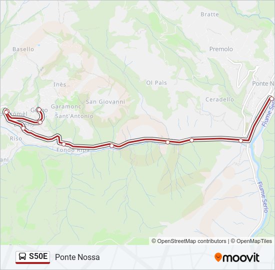 S50E bus Line Map