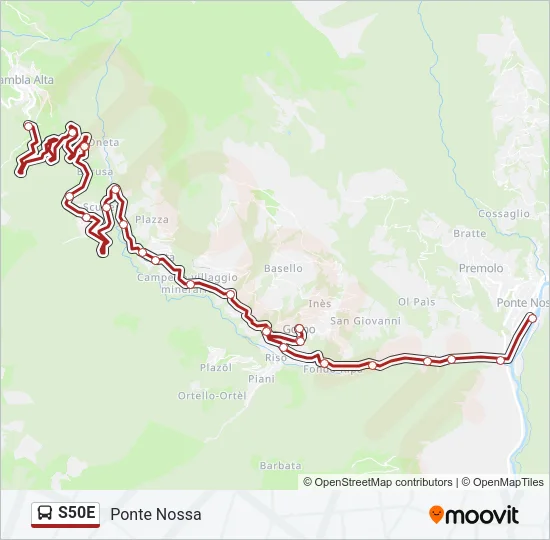 S50E Bus Line Map
