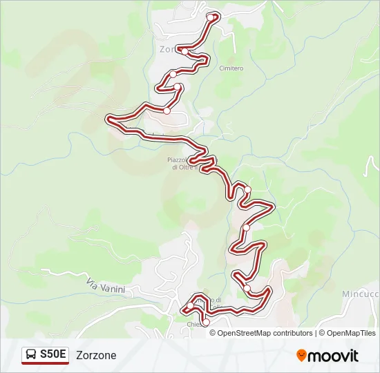 S50E Bus Line Map