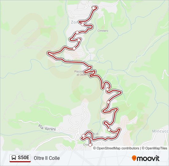 S50E bus Line Map