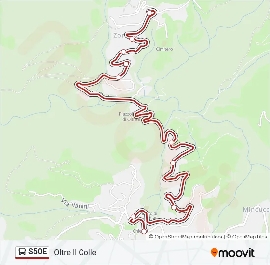 S50E Bus Line Map