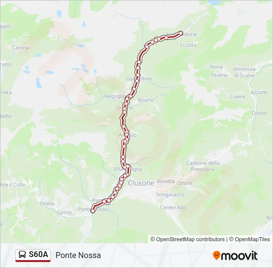 S60A Bus Line Map
