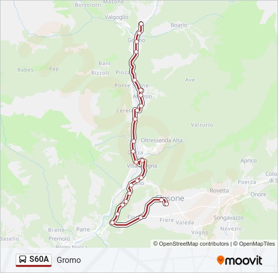 S60A bus Line Map