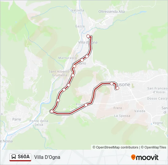 S60A Bus Line Map