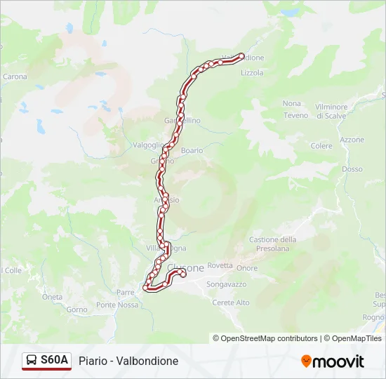 S60A Bus Line Map