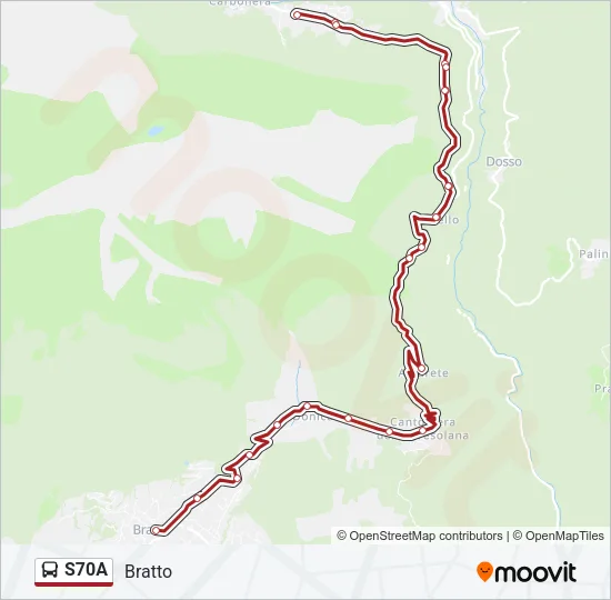 S70A Bus Line Map