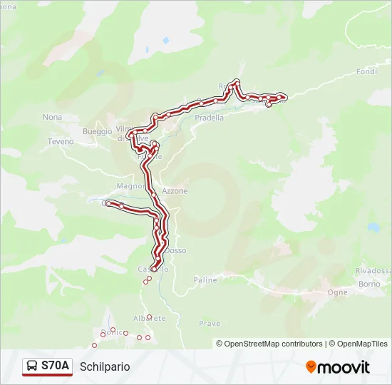 S70A Bus Line Map