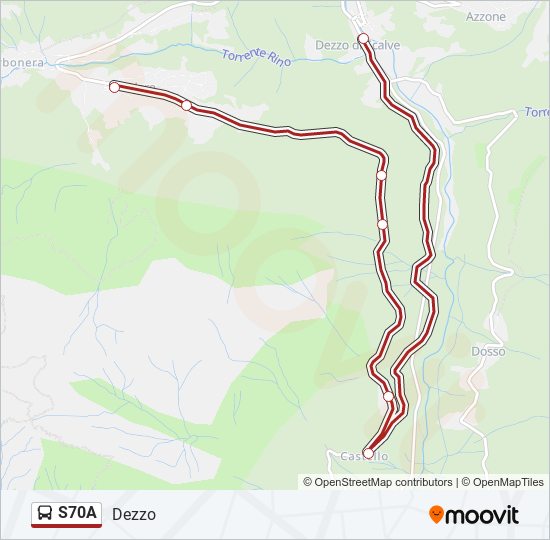 S70A bus Line Map