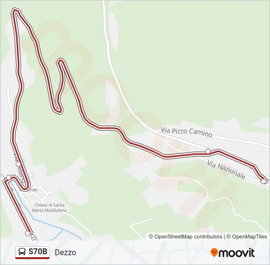 S70B Bus Line Map