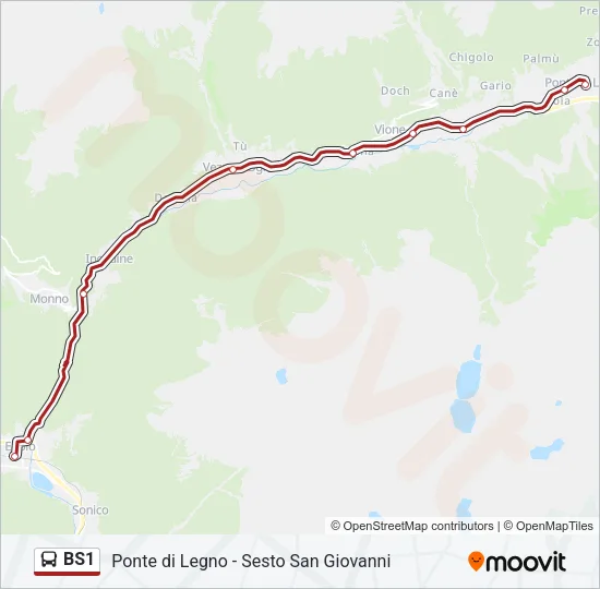 BS1 Bus Line Map